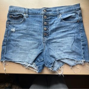 Gap High Rise Button Fly Denim Jean Shorts